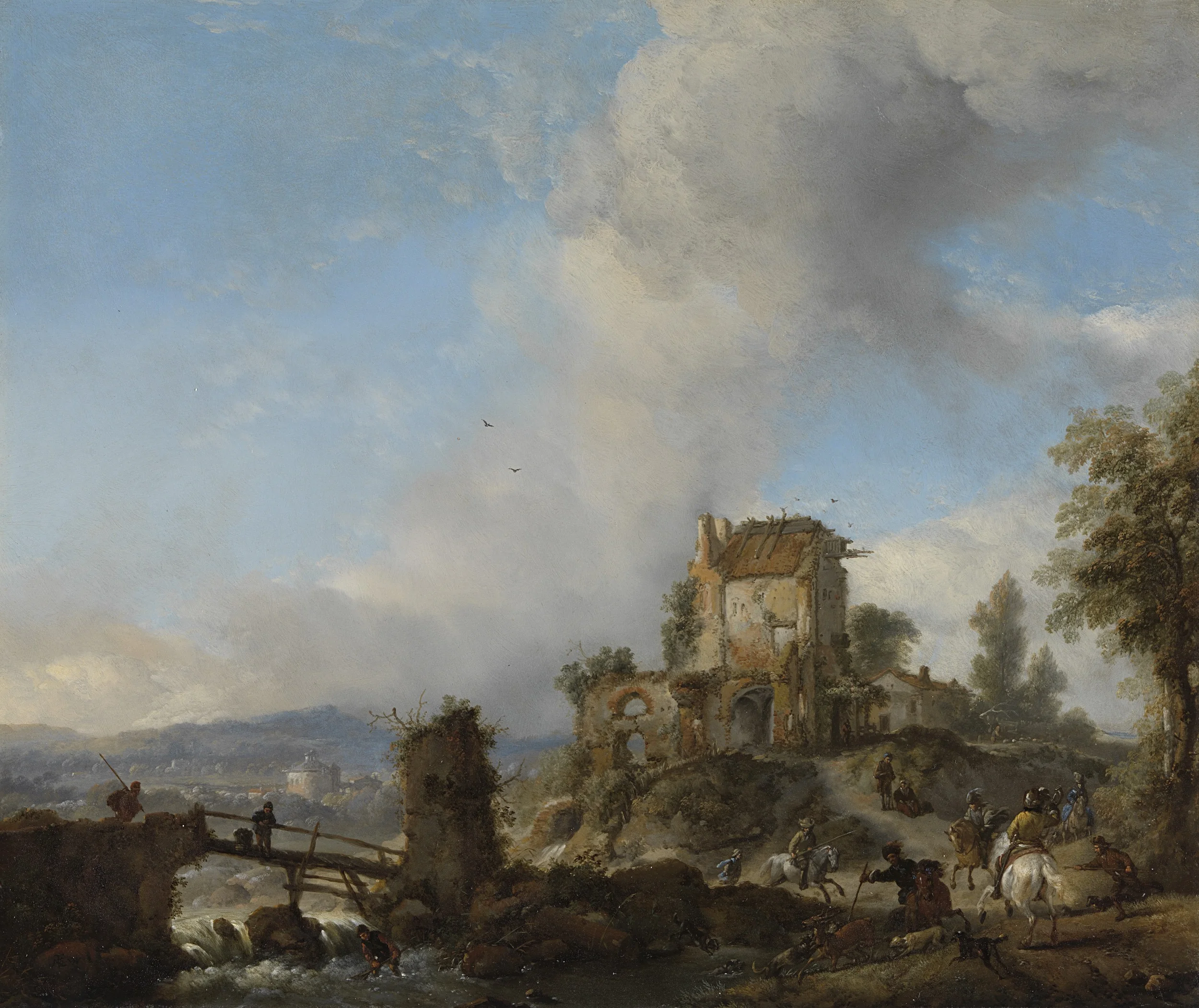 The stag hunt, detail