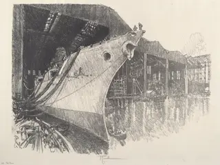 The Prow, by Joseph Pennell, ink, 1917