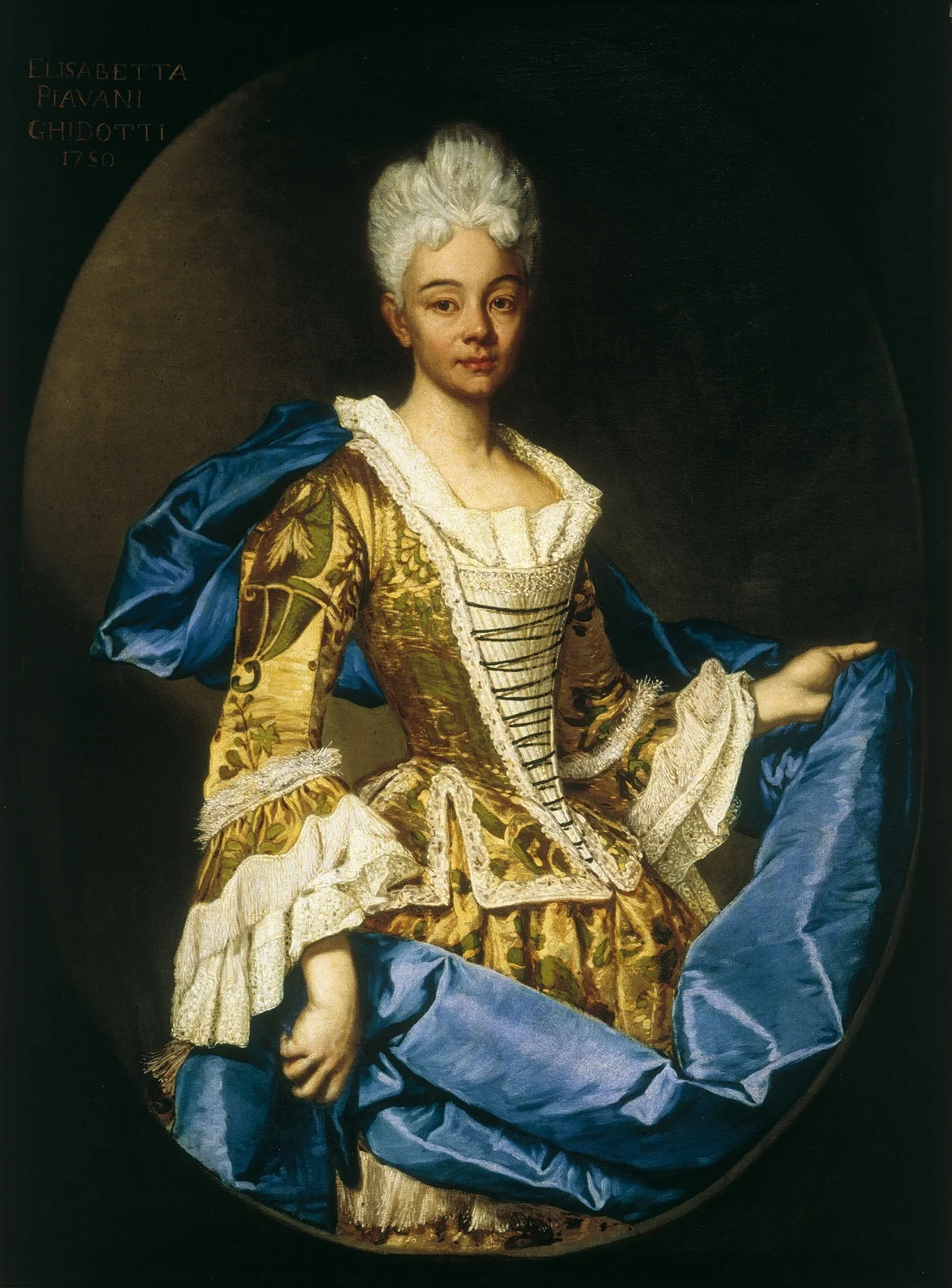 Portrait of Elisabetta Piavani Ghidotti, detail