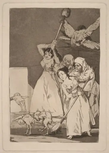 Ya van desplumados (There They Go Plucked), by Francisco Goya, ink, 1799