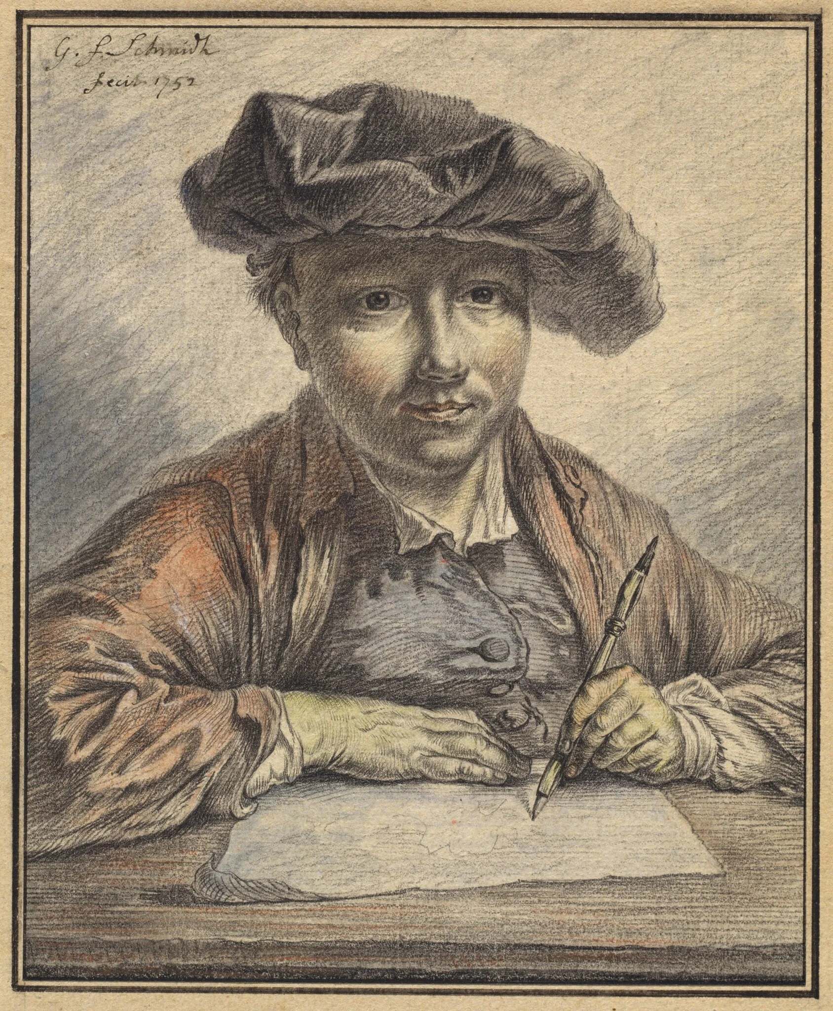 Self-Portrait Sketching, detail