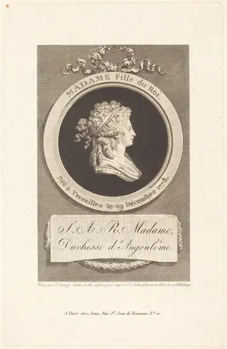 Marie-Thérèse-Charlotte, Duchess of Angoulême, by Augustin de Saint-Aubin, ink, 1791
