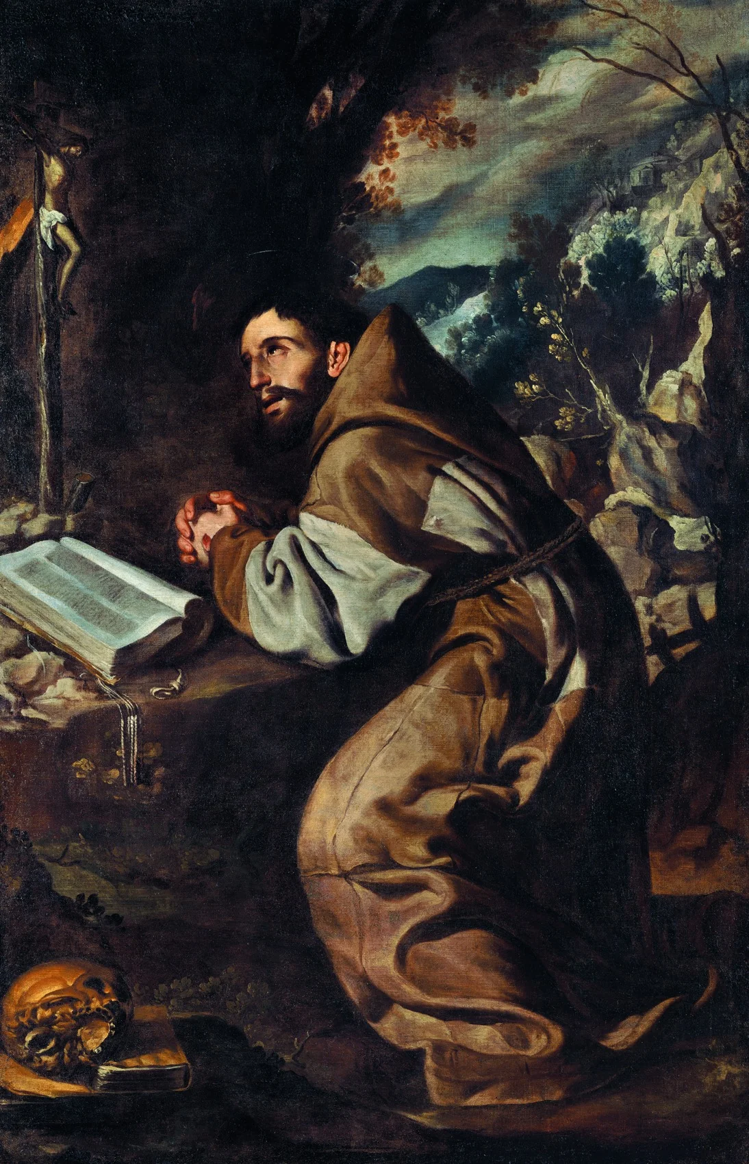 St. Francis Praying, detail