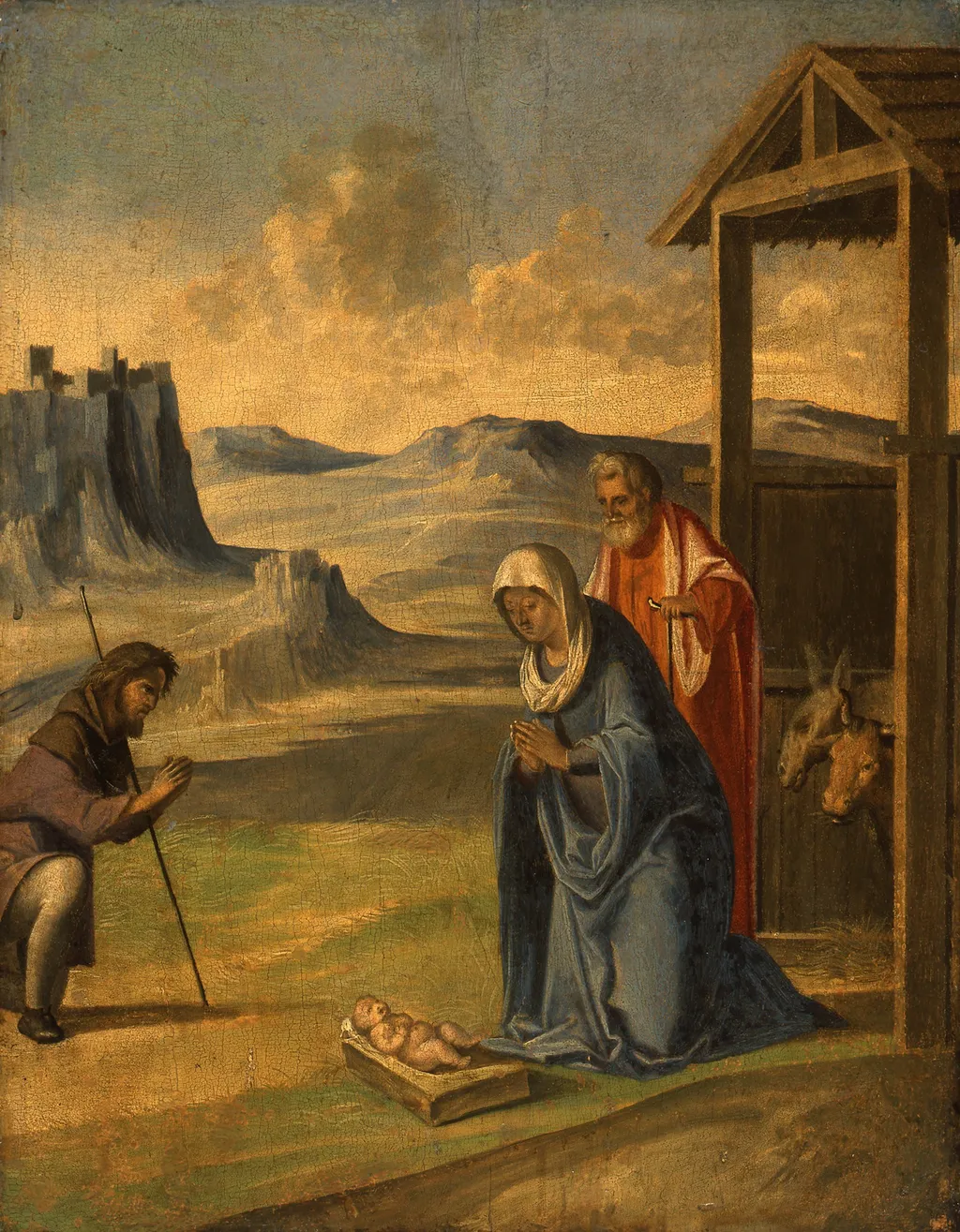 The Virgin Adoring the Child, by Benedetto Rusconi, paint, 1500