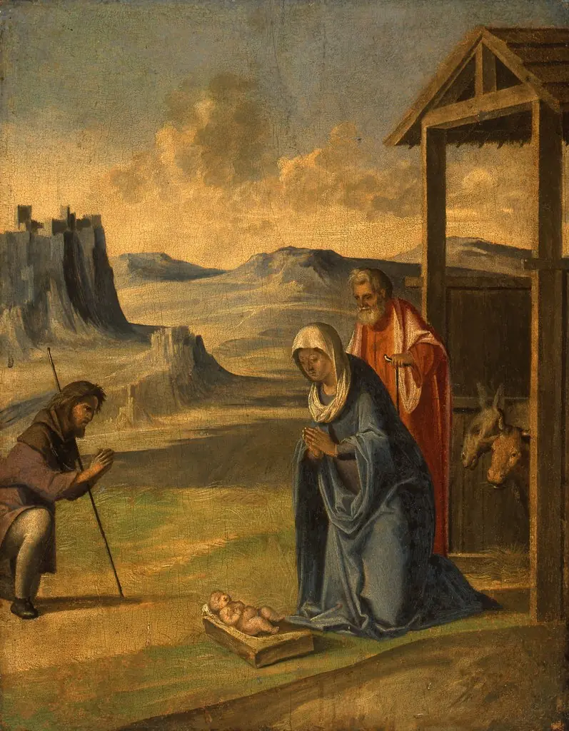 The Virgin Adoring the Child, by Benedetto Rusconi, paint, 1500
