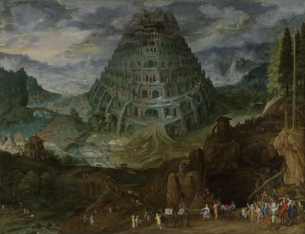 The Tower of Babel, by Jan Brueghel, the elder, oil, 1550