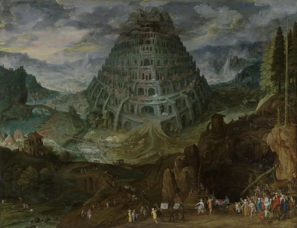 The Tower of Babel, by Jan Brueghel, the elder, oil, 1550