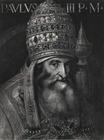 Portrait of Pope Paul III, detail