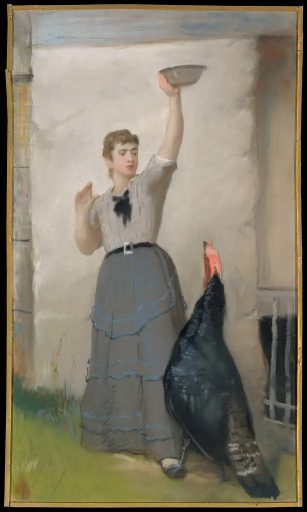 Feeding the Turkey, by Eastman Johnson, 1872