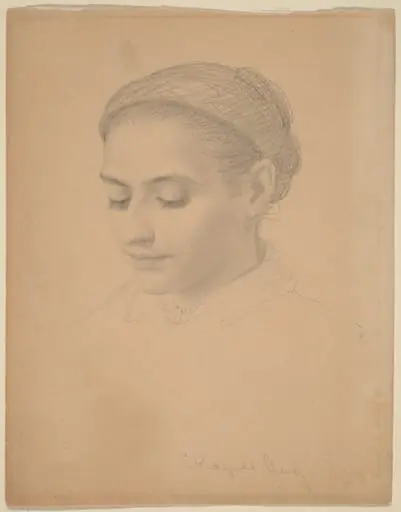 Head of a Young Woman, by Eastman Johnson