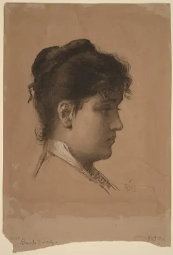 Head of a Young Woman, by Eastman Johnson