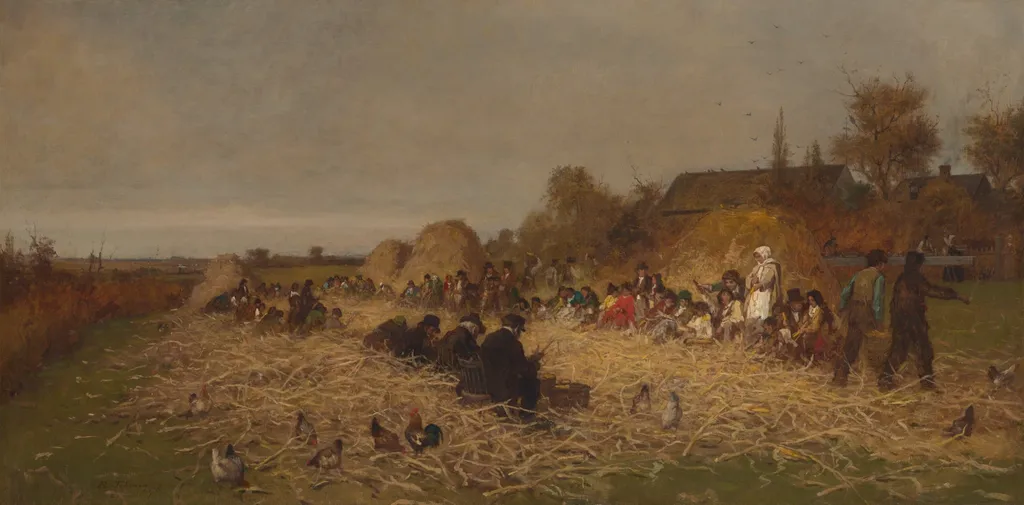 Husking Bee, Island of Nantucket, by Eastman Johnson, oil, 1876