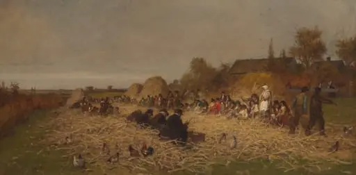 Husking Bee, Island of Nantucket, by Eastman Johnson