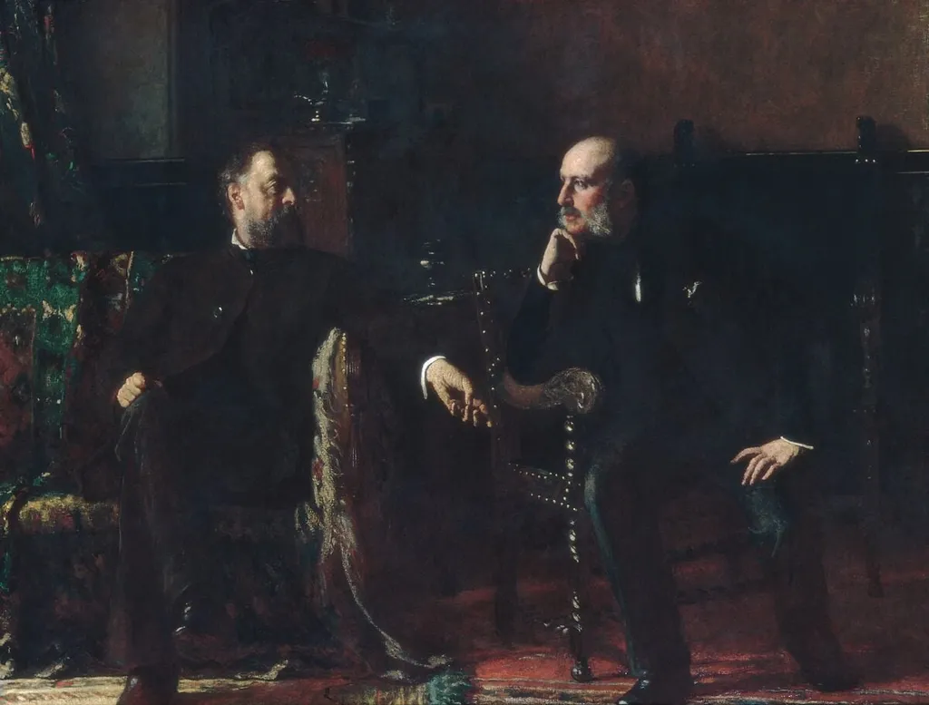The Funding Bill, by Eastman Johnson, oil, 1881