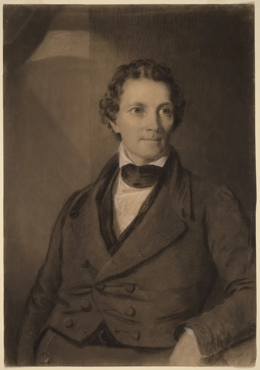 The Young Doctor, by Eastman Johnson, charcoal, 1848