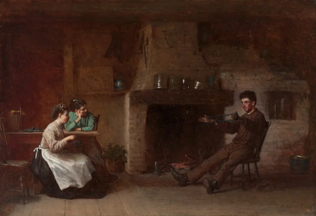 Winding Yarn (Interior of a Nantucket Kitchen), by Eastman Johnson