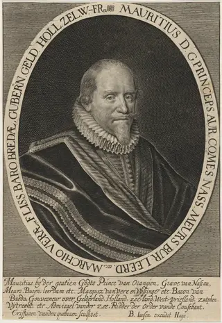 Maurice, Prince of Orange, by Crispyn van den Queboorn, ink, 1628