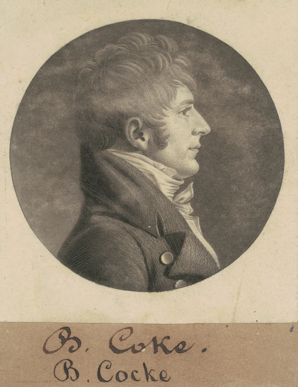 Benjamin Cocke, by Charles B. J. Févret de Saint-Mémin, ink, 1805