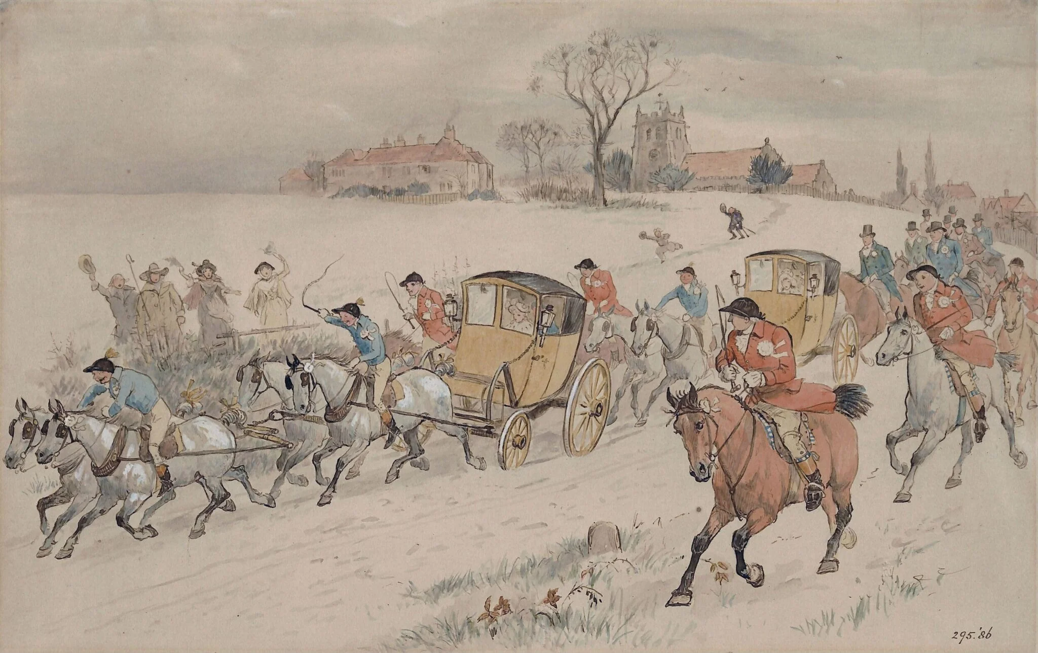 Diana Wood's Wedding : Returning from Church, detail