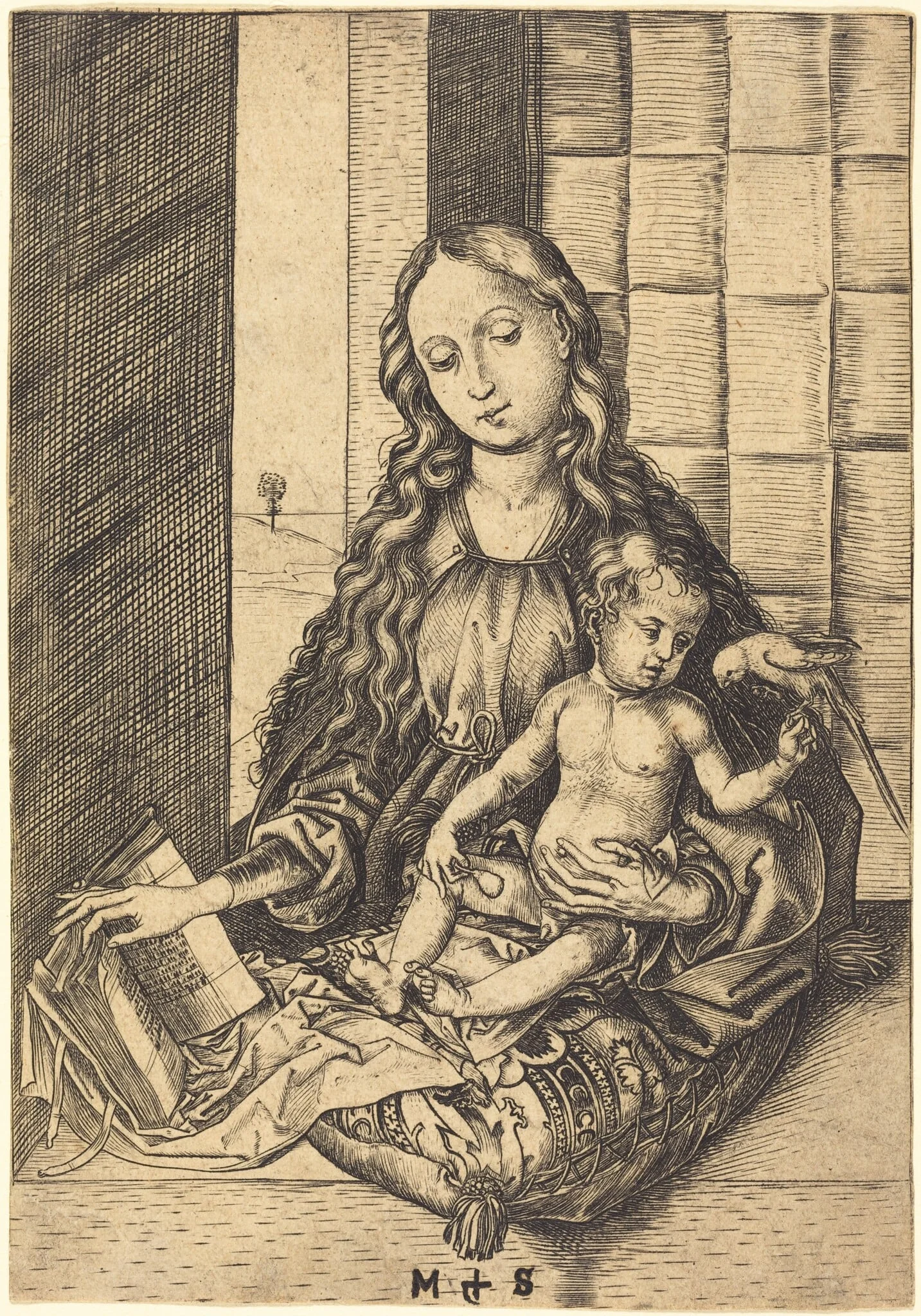 Madonna with a Parrot, detail