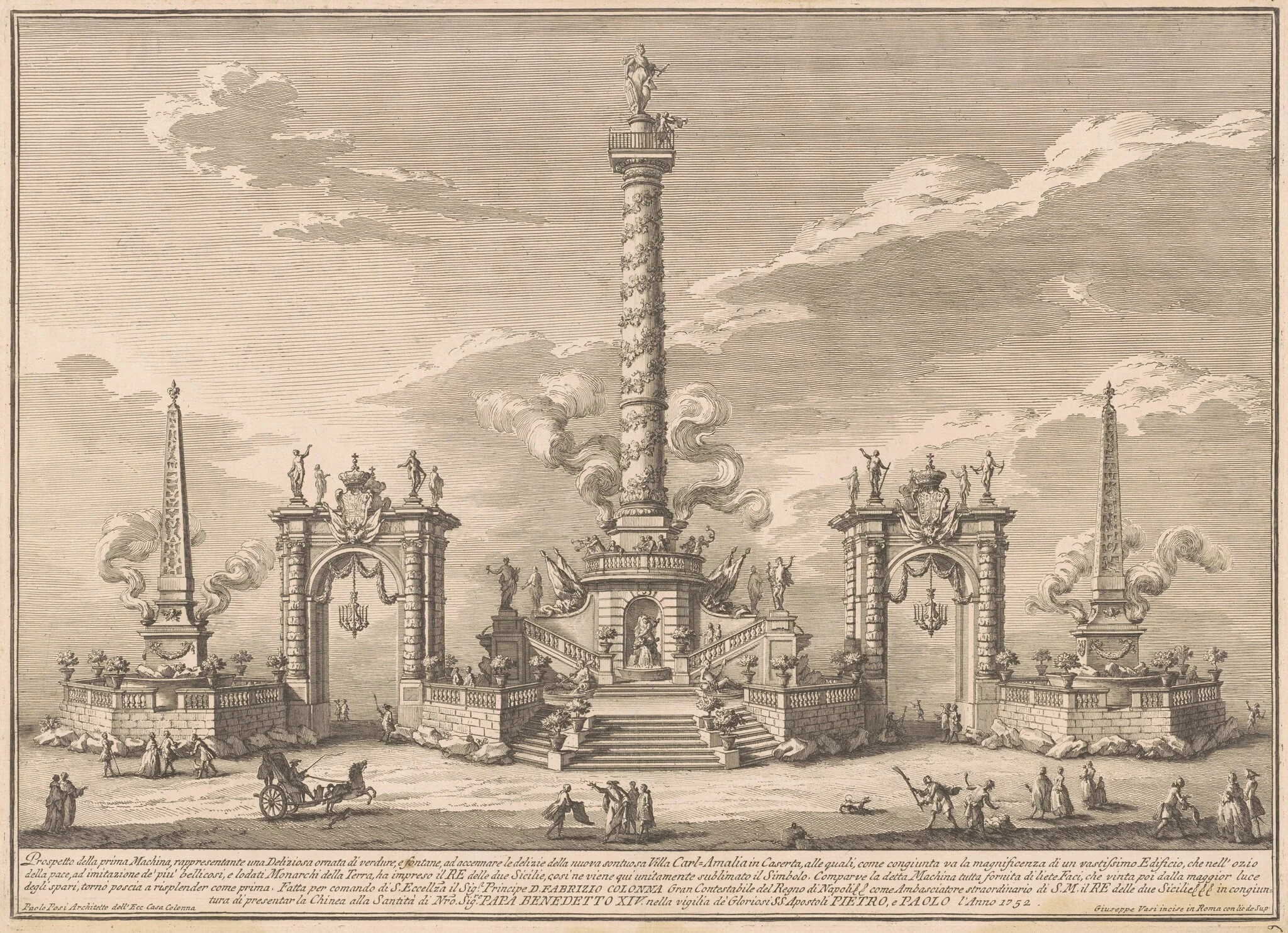 The Prima Macchina for the Chinea of 1752: A "Deliziosa" Alluding to Villa Carl'Amalia in Caserta, detail