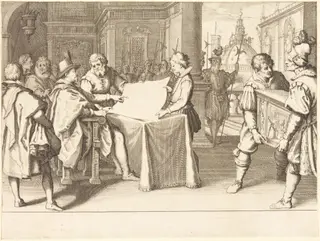 Restoration of the Duomo, Florence, by Jacques Callot, ink, 1614