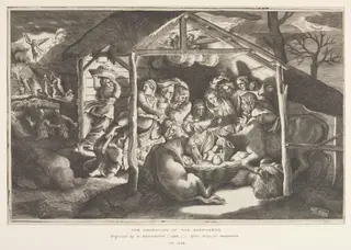 The Adoration of the Shepherds, by Giulio Bonasone, 1550