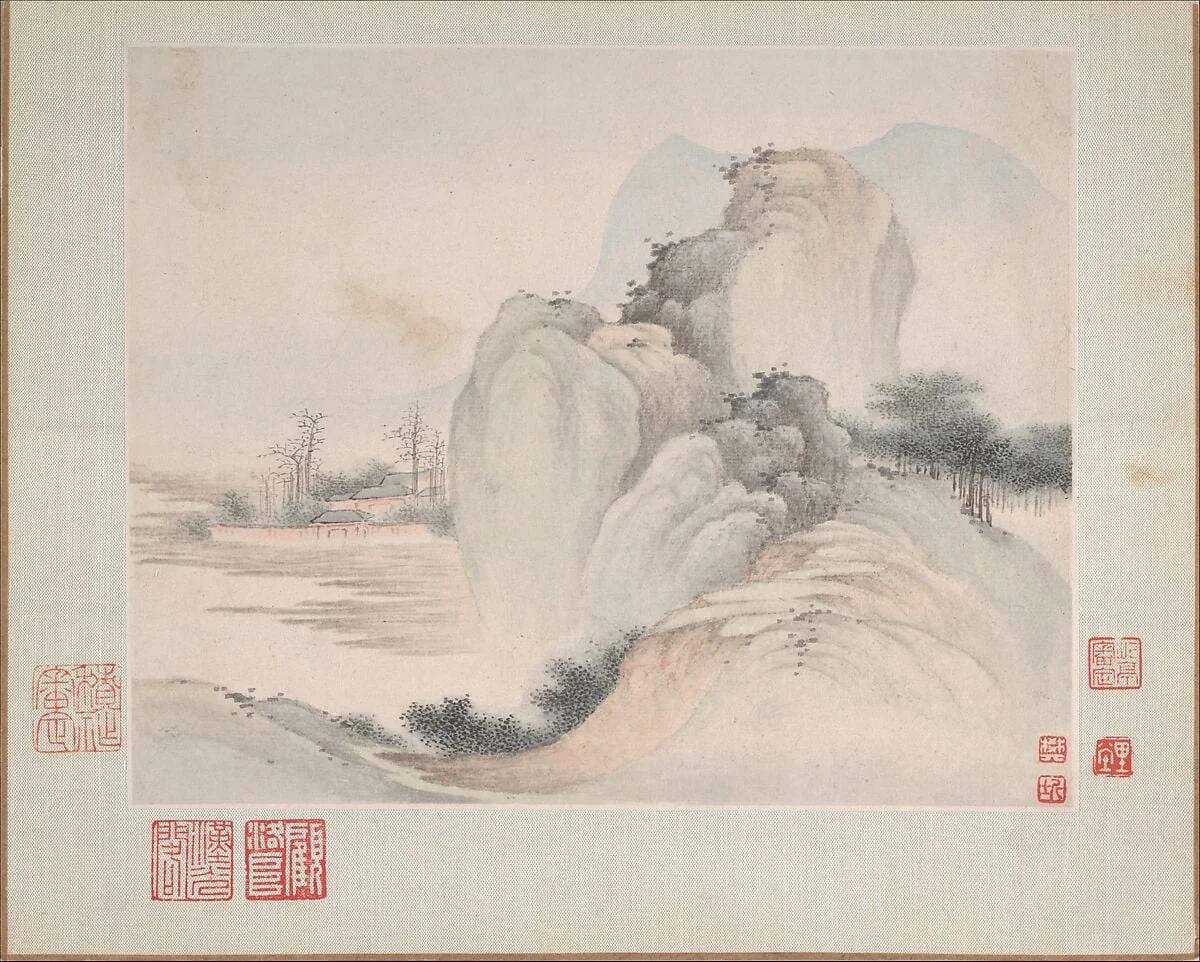 清 樊圻 為玉翁作山水圖 冊|Landscapes Painted for Yuweng, detail