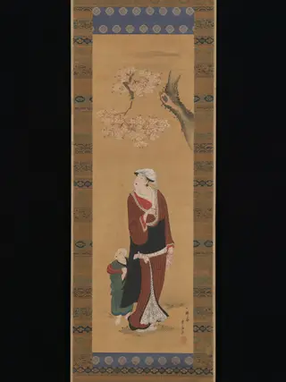 Woman and Child under a Cherry Tree, by Utagawa Toyohiro, unspecified, 1798