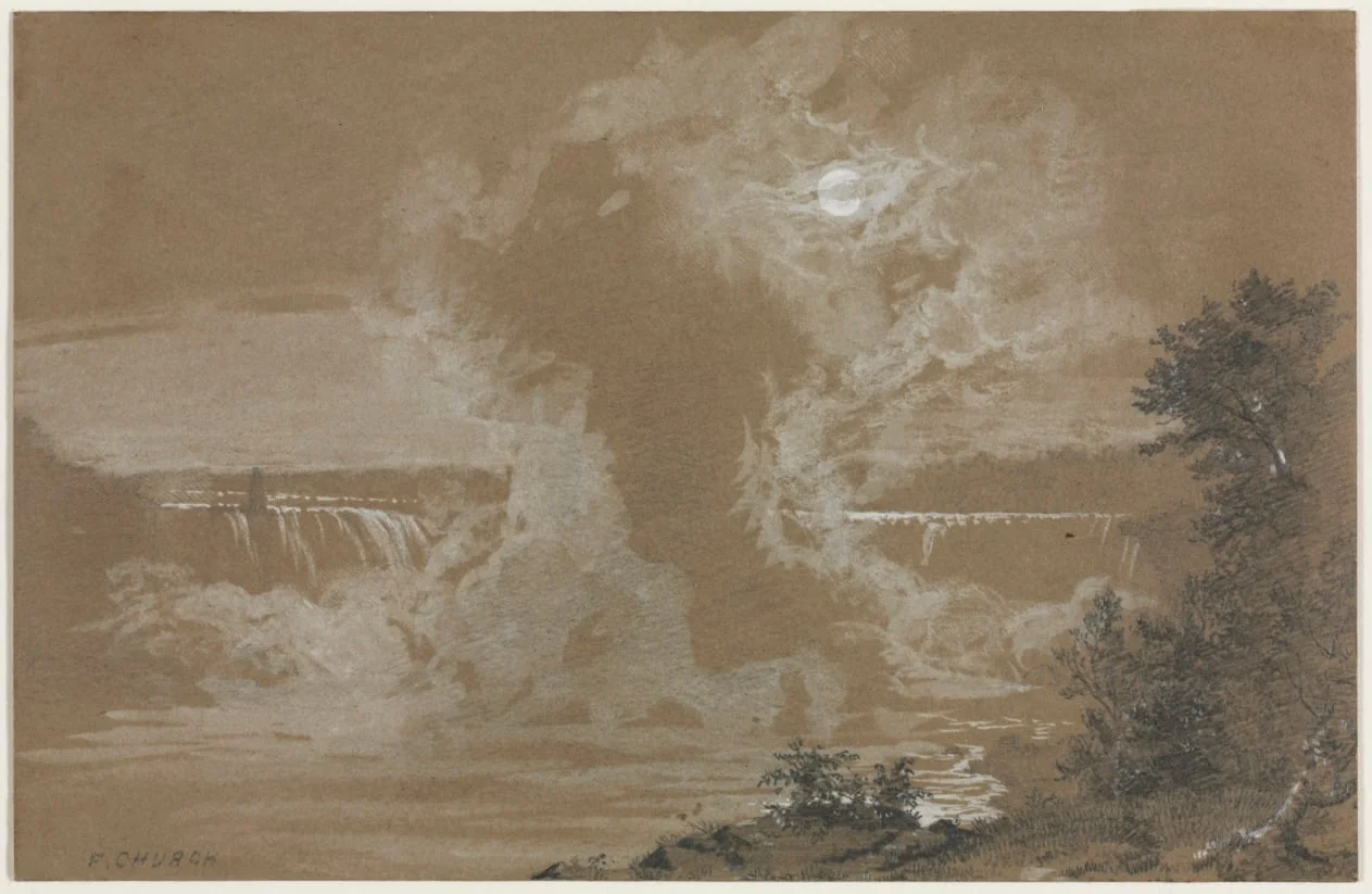 Niagara Falls by Moonlight, detail