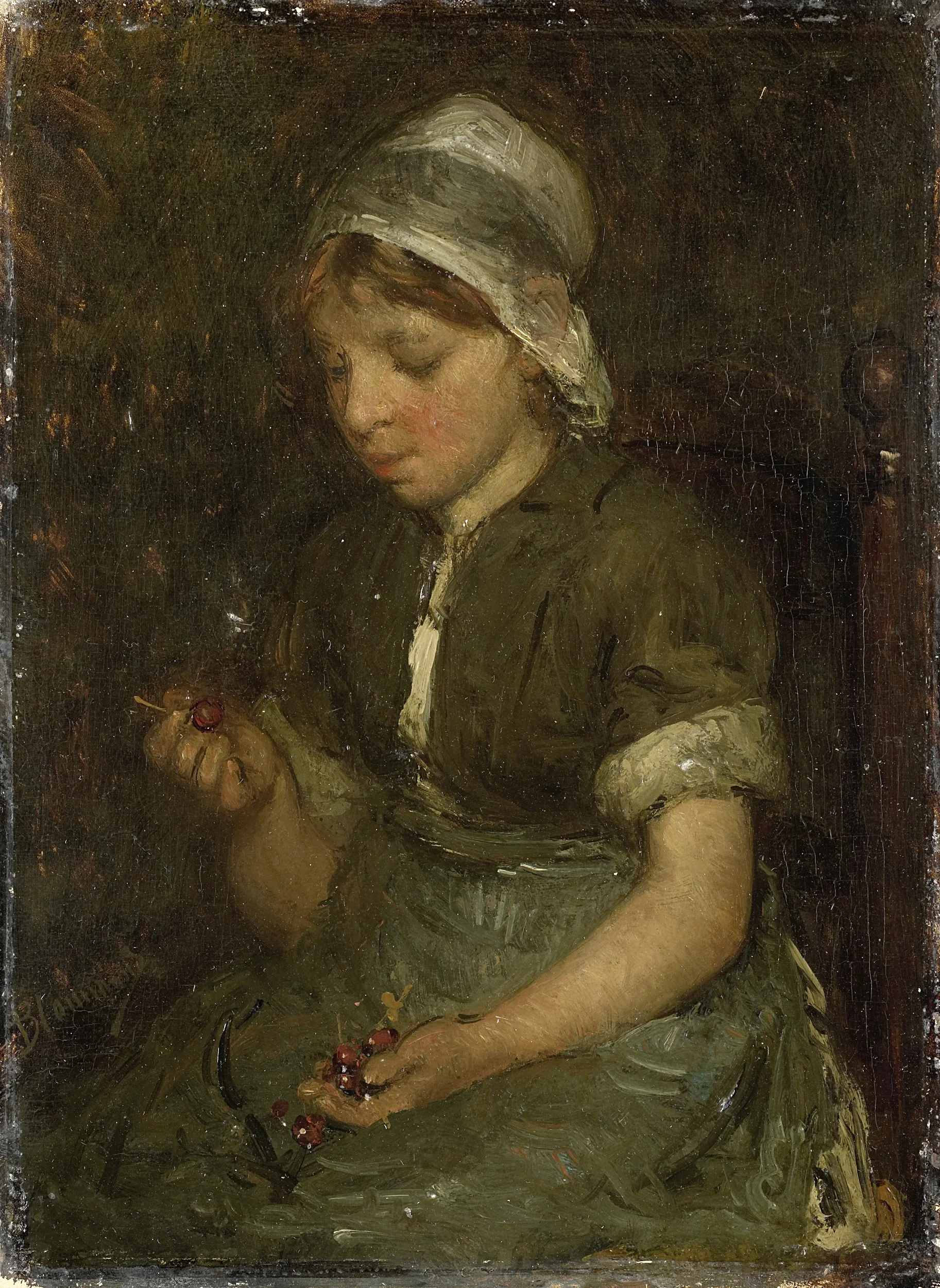 Girl with Cherries, detail