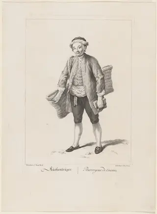 Küchenträger (Food Carrier), by Johann Feigel, ink, 1775