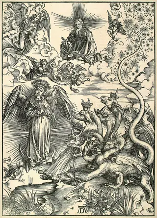 The Apocalyptic Woman, by Albrecht Dürer, ink, 1497