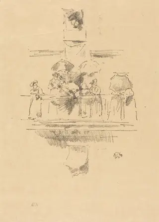 The Little Balcony, by James McNeill Whistler, ink, 1894