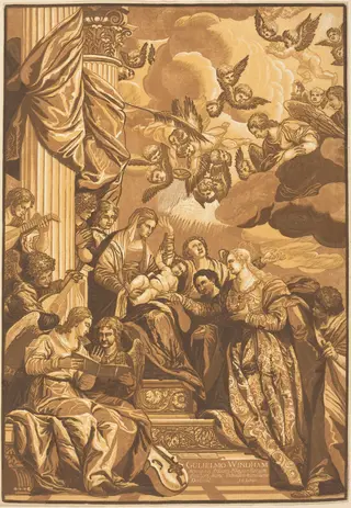 The Mystic Marriage of Saint Catherine, by John Baptist Jackson, ink, 1740