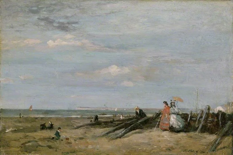 A Beach Scene at Trouville, detail