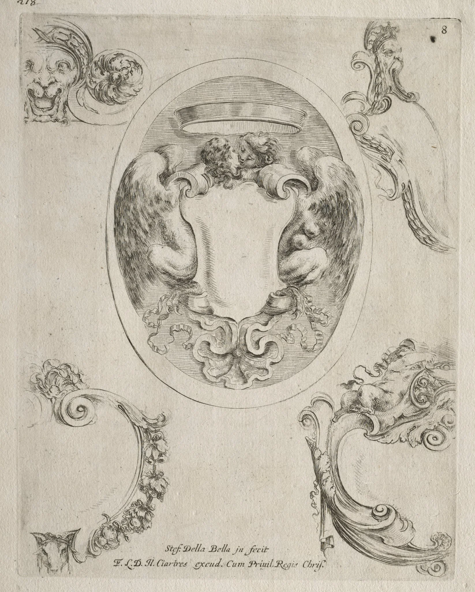 Collection of Various Caprices and New Designs of Cartouches and Ornaments: No 8, detail