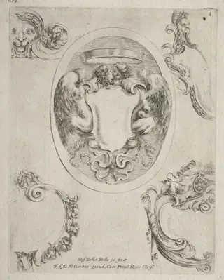 Collection of Various Caprices and New Designs of Cartouches and Ornaments:  No 8, by Stefano Della Bella, 1646