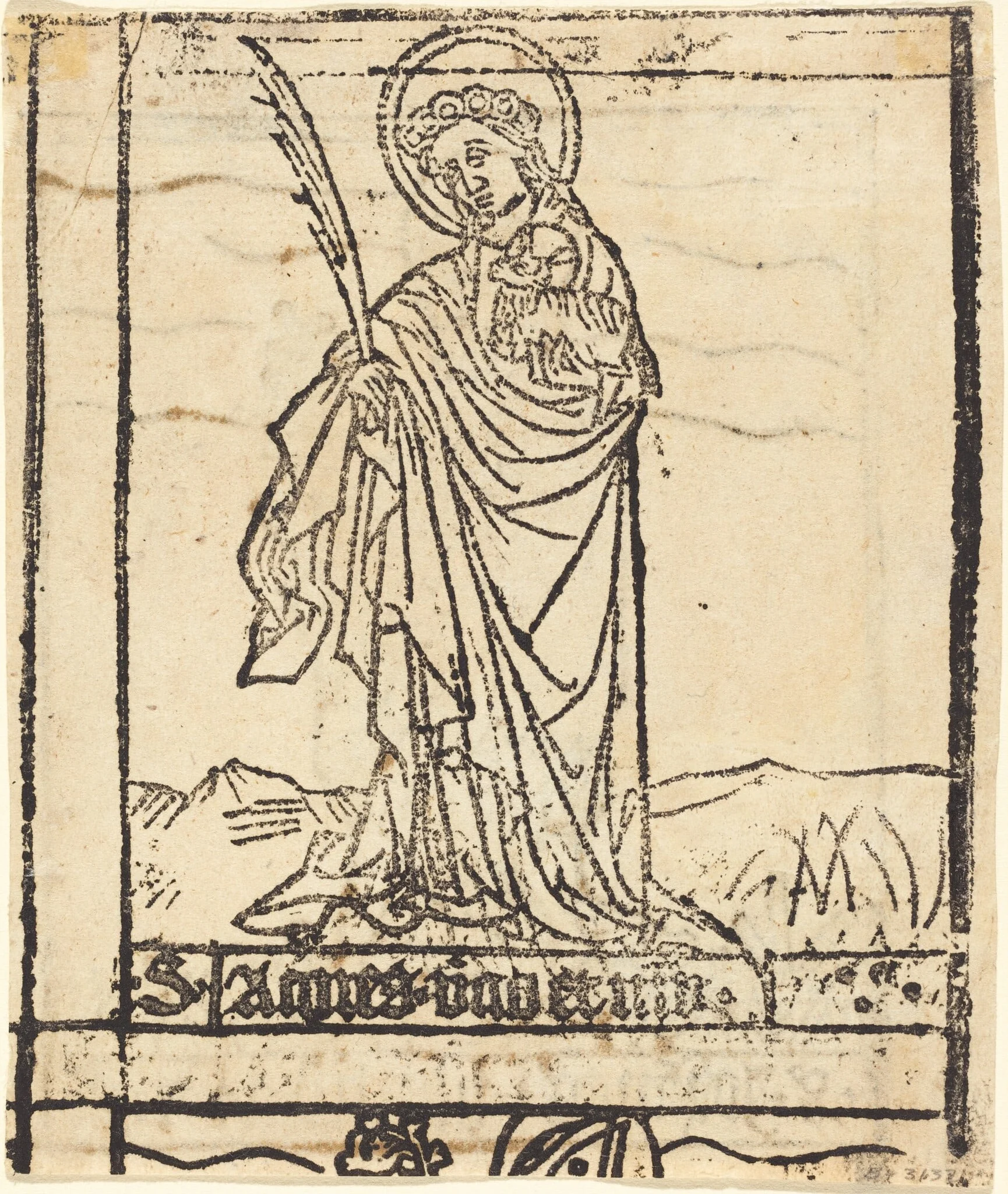 Saint Agnes [verso], detail