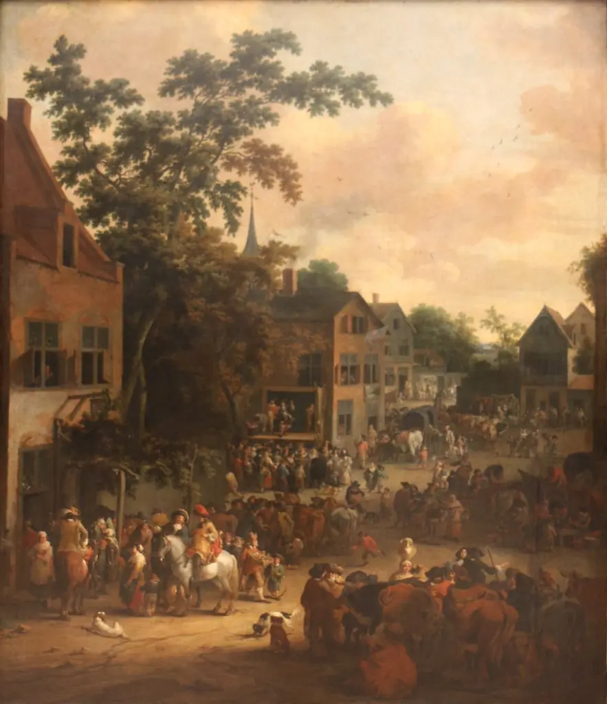 Village fête, by Pieter Bout, oil, 1688
