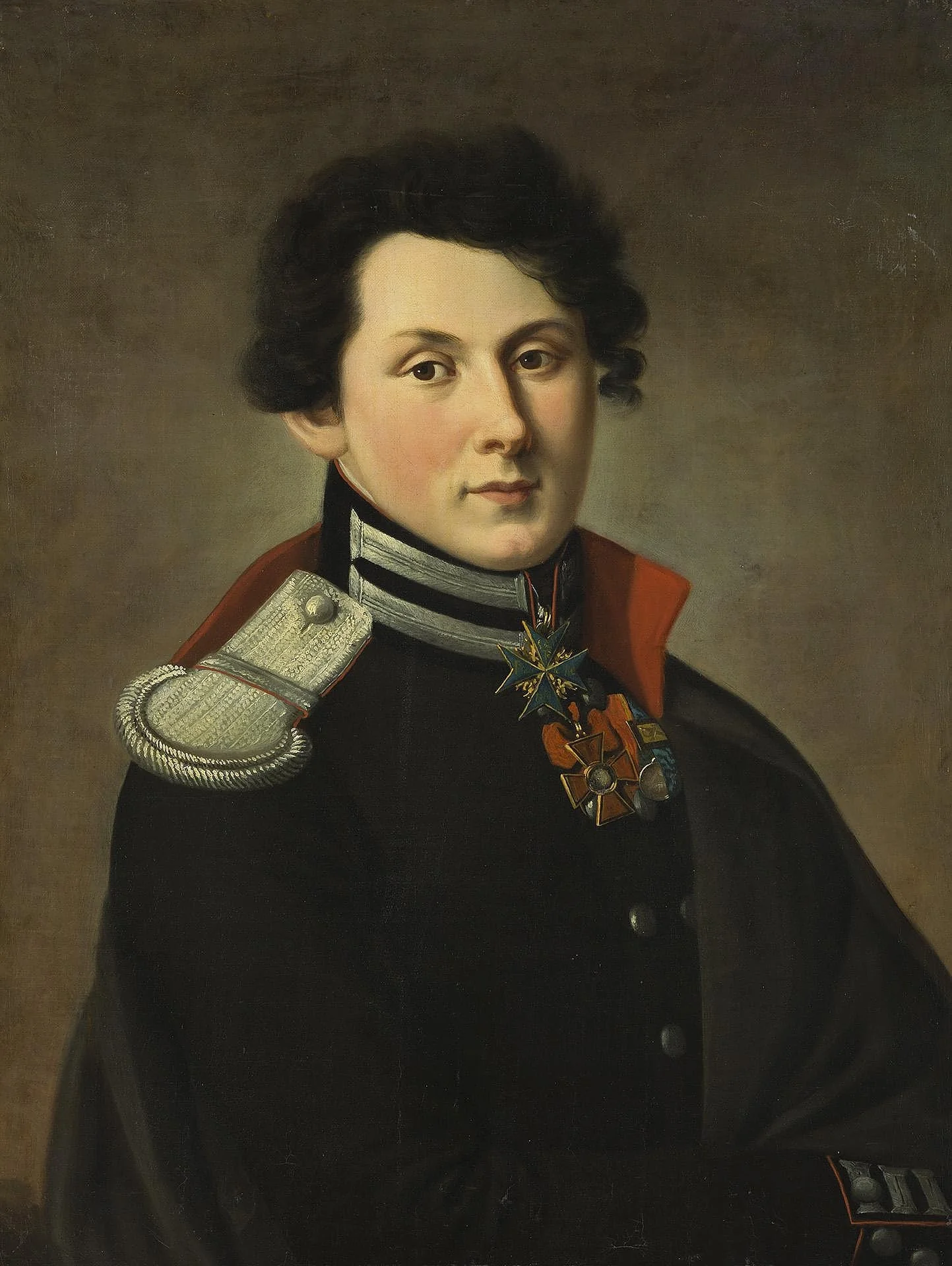 Portrait of Lieutenant V.A. Bibikov of the Corps of Engineers, detail