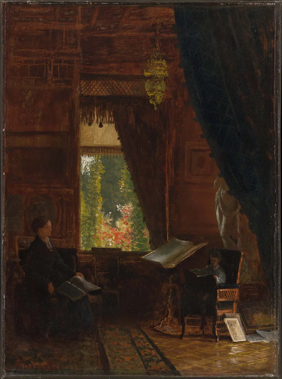 Interior of a Library, detail