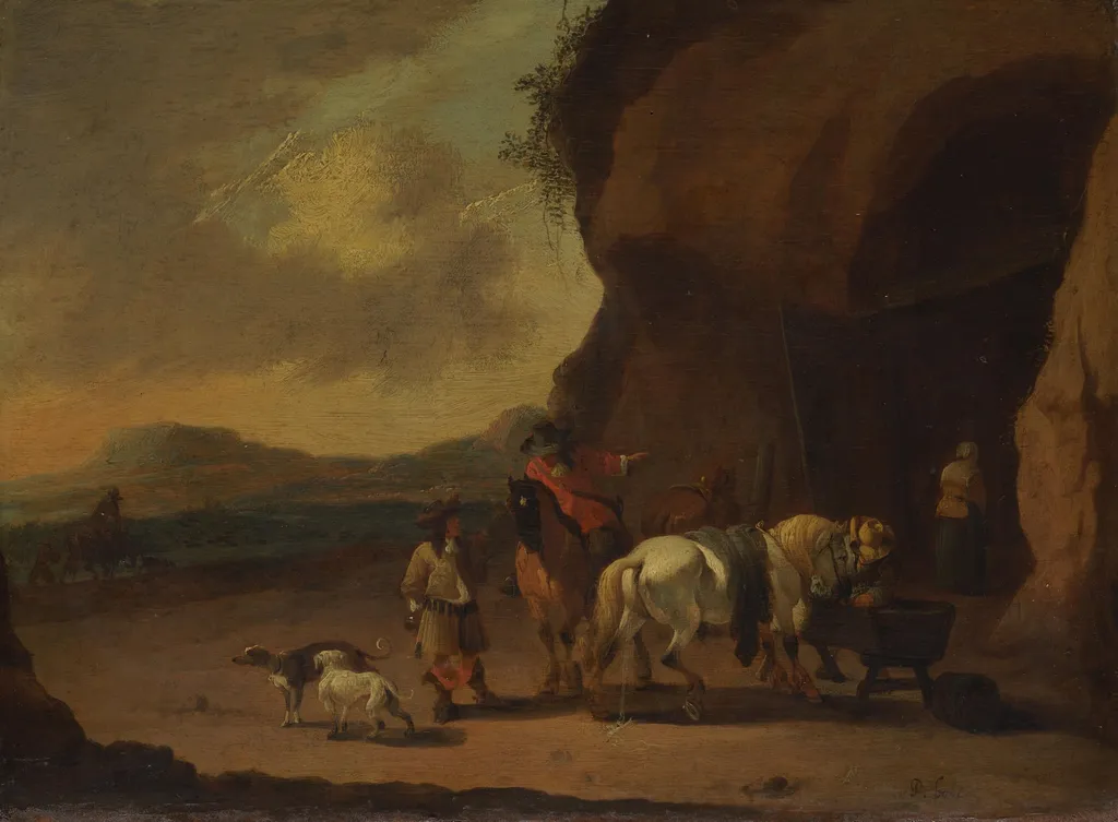 Horsemen Halted on a Mountain Pass, by Pieter Bout, unspecified, 1670