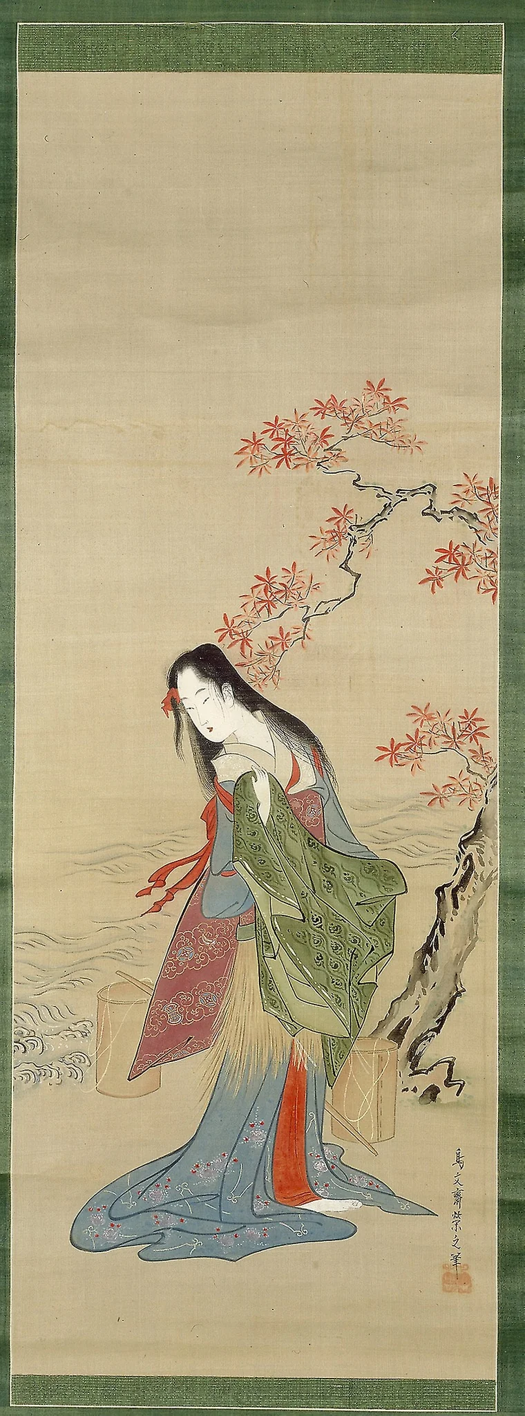 The Salt Maidens, Matsukaze with Yukihira's Coat, detail