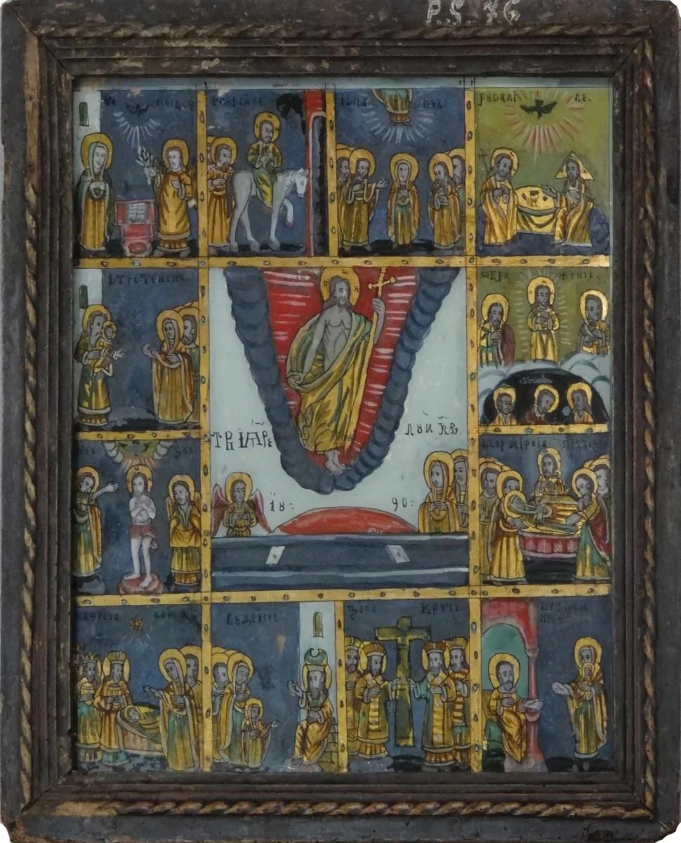 Învierea lui Iisus, cu 12 scene de praznic, detail