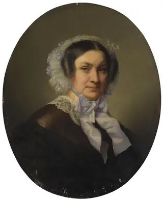 Portrait of an Elderly Woman, by Louis Stanislas Faivre-Duffer, oil, 1860