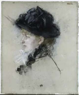 Mlle Louise Riesener au chapeau, by Berthe Morisot, unspecified, 1894