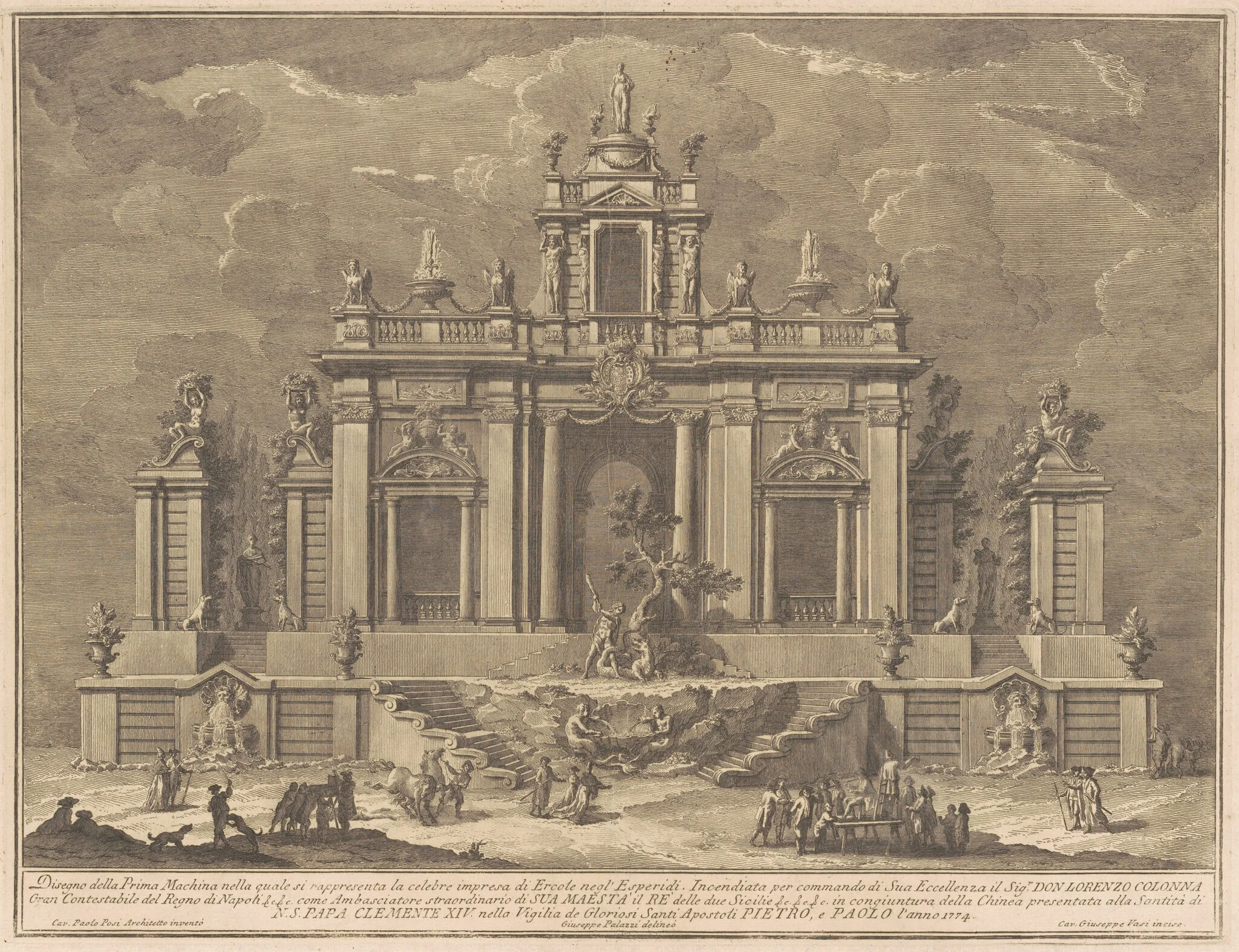 The Prima Macchina for the Chinea of 1774: Hercules and the Dragon in the Garden of the Hesperides, detail