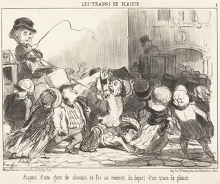 Aspect d'une gare de chemin de fer..., by Honoré Daumier, ink, 1852