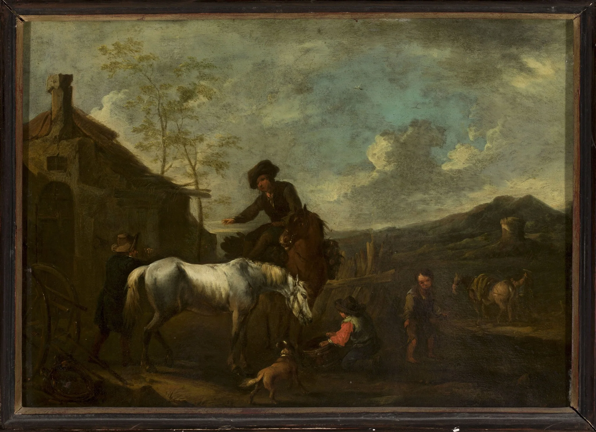 Watering the horses, detail